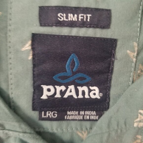 Men's Prana Slim Fit short sleeve agave print casual button-down L - Picture 3 of 7